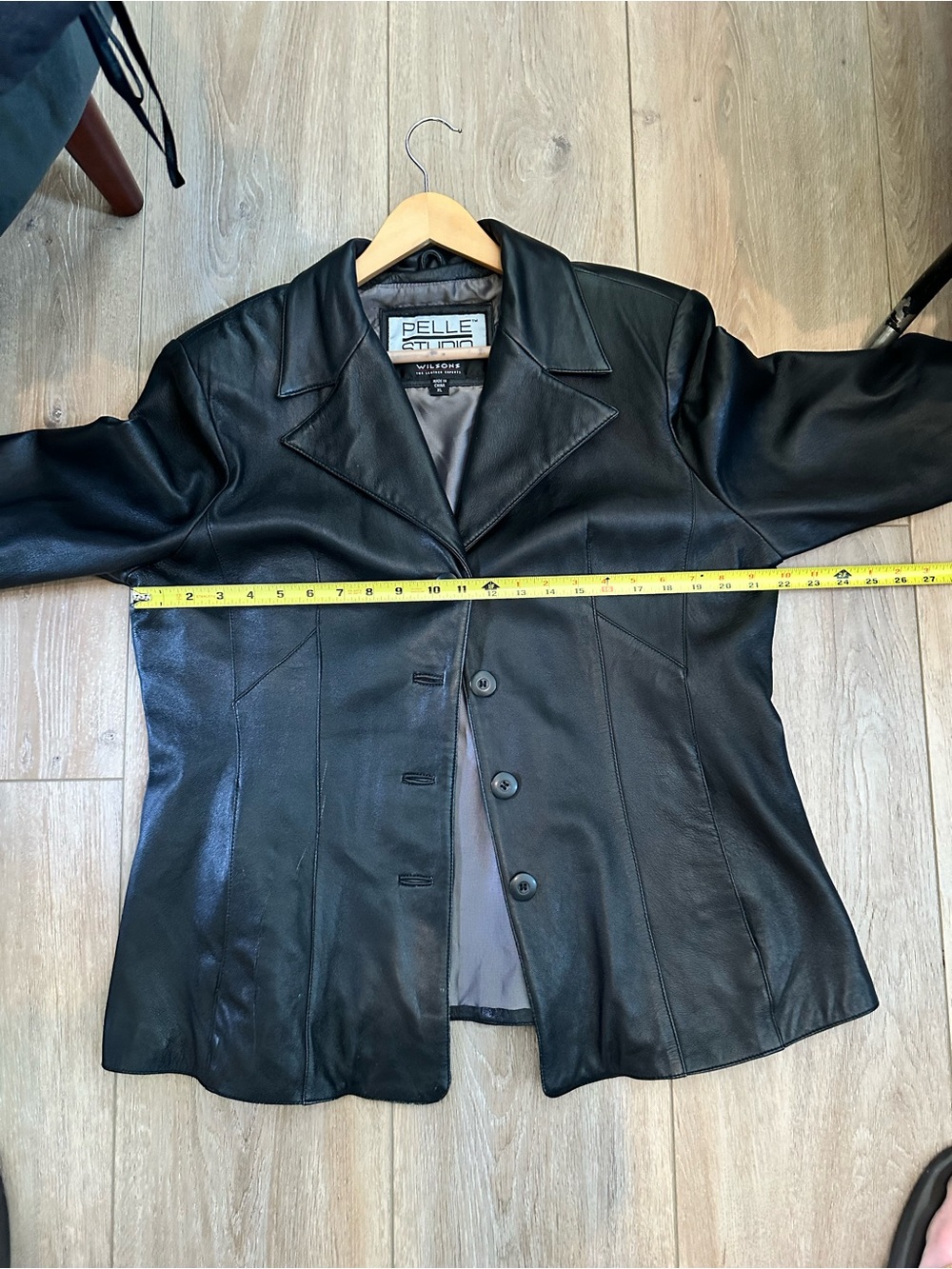 Vintage Wilson’s Leather Pelle Studio Black Leather Button-Up Jacket - Picture 14 of 14